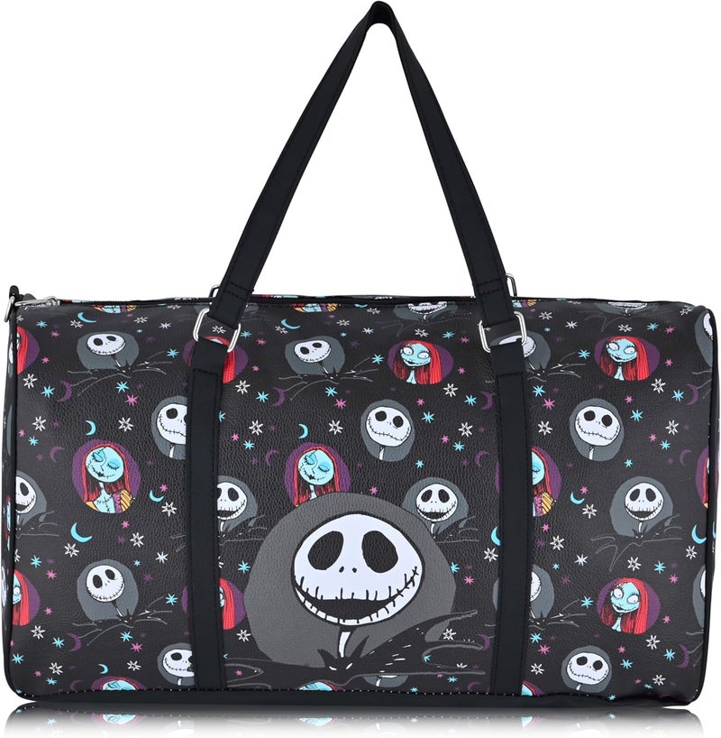 Fast Forward Stitch, Minnie, Mickey, Pooh, Harry Potter, or Jack Skellington 16" Leather Mini Travel Bag, Duffle Bag, Overnight Bag - Image 1